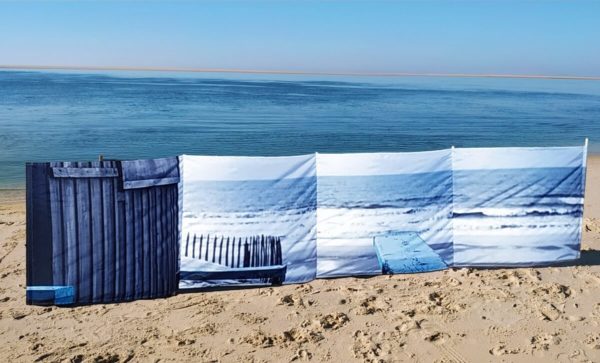 Byzab - Paravent avec photographie d'un banc et de l'océan atlantique