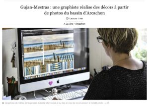 Lire la suite à propos de l’article SUD OUEST : Gujan-Mestras : une graphiste réalise des décors à partir de photos du Bassin d’Arcachon