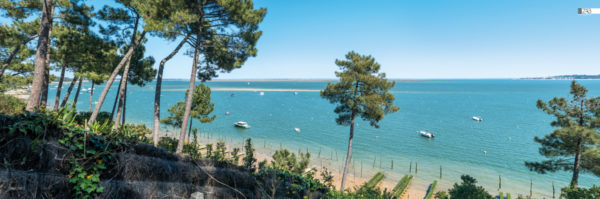 décors mural exterieur géant- décors brise vue - cap ferret vue el palomar bassin d'arcacon - océan atlantique