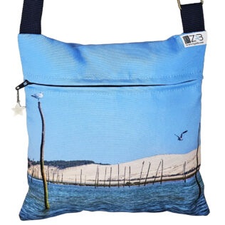 Pochette bandoulière marine dune et piquets du bassin d’Arcachon