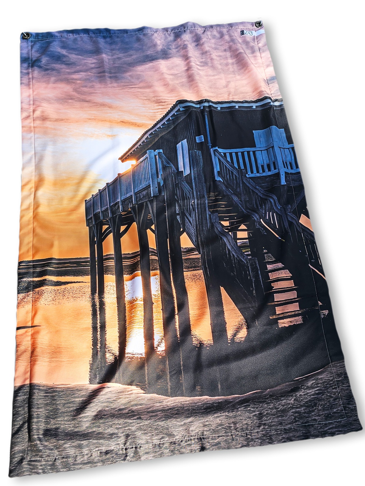 Serviette de plage anti sable imperméable 100x180 - Cabane tchanquée du Bassin d’Arcachon – Image 2