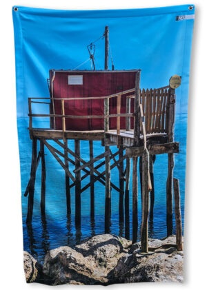 Serviette de plage anti sable imperméable 100×180 – Carrelet Rouge à Meschers