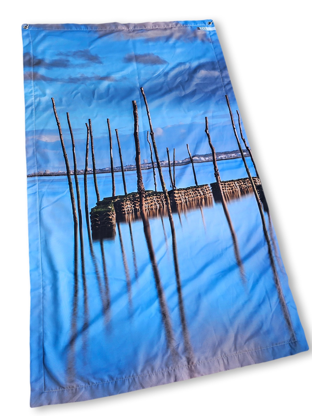 Serviette de plage anti sable imperméable 100x180 - Parcs à huîtres du Bassin d’Arcachon – Image 2