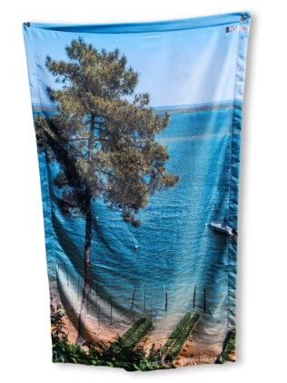 Serviette de plage anti sable imperméable 100×180 – Parcs à huîtres du Cap Ferret