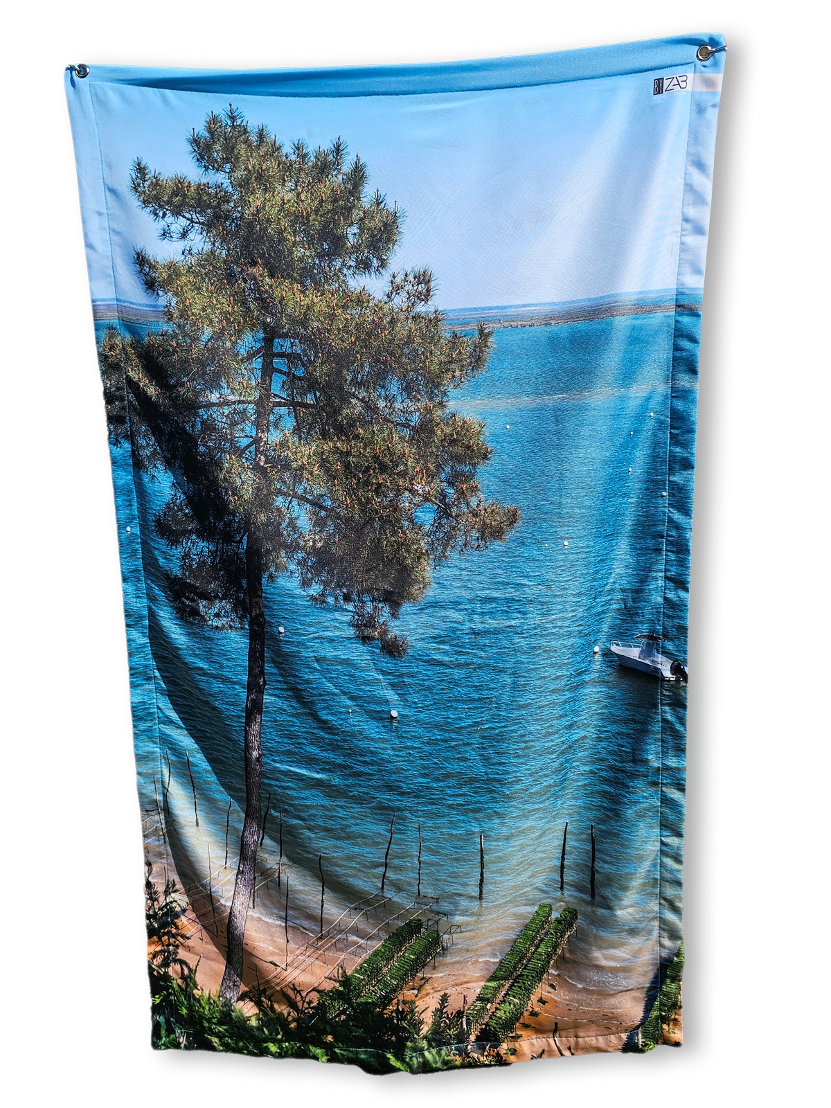 Serviette de plage anti sable imperméable 100x180 - Parcs à huîtres du Cap Ferret