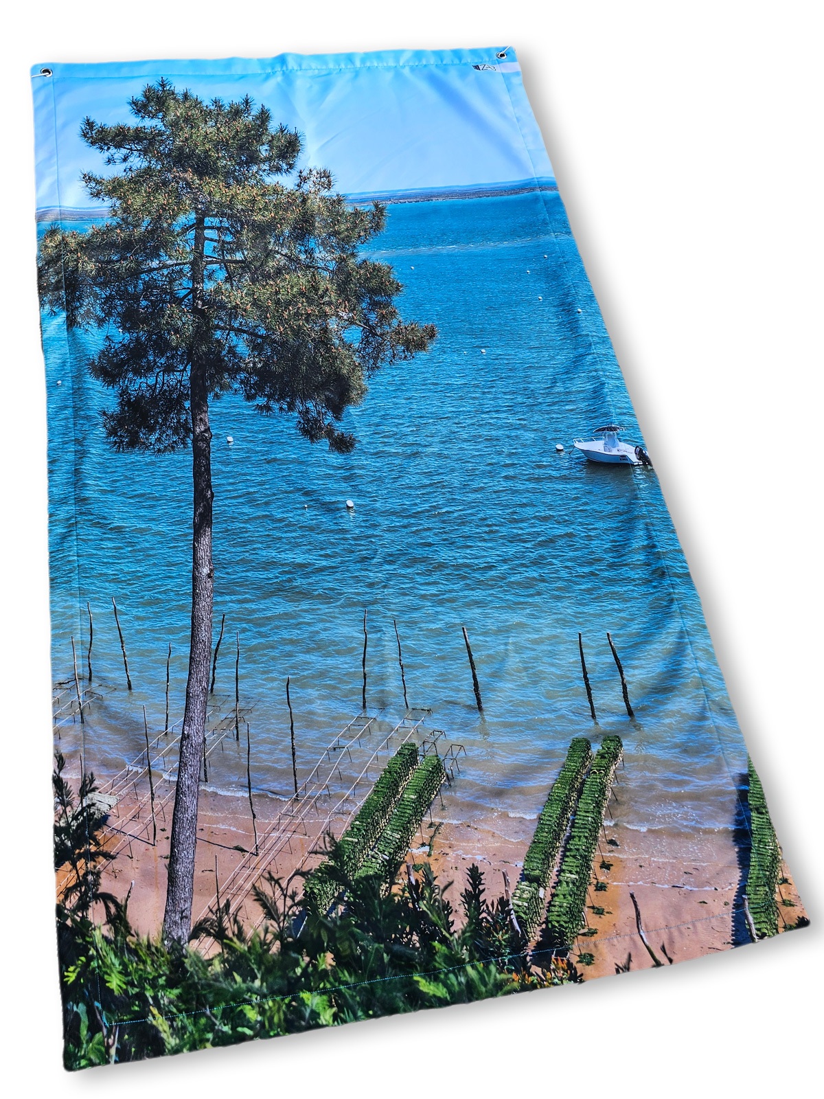 Serviette de plage anti sable imperméable 100x180 - Parcs à huîtres du Cap Ferret – Image 2